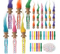 DJianrang Lucky Troll Dolls Spirit Clips - 60Pack Good Luck Cheer Pins Team Clips Miniature Retro Doll Pegs Bright Cheerleader Gifts for Women Adult Backpack Accessories School Game Day Squad Reward