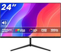 DJiEX Monitor 24 Inch FHD 1920 x 1080p 75Hz Computer Screen 99% sRGB 3ms Monitors for PC Support DP HDMI Gamer Monitor Sync Visual Experience for