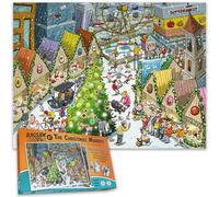 Djigsaw Vu Christmas Jigsaw Puzzle Set - 2 x 1000 Piece Festive Puzzles Featuring Modern & Victorian Christmas Markets - Unique Time Travel Puzzle Concept for Family Fun