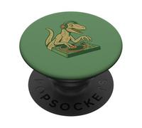 DJing Velociraptor Dinosaur Mixing Tracks Funny PopSockets Adhesive PopGrip