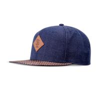 Djinns 6 Panel Snapback Cap Glencheck Navy Basecap Kappe Kariert Logo Patch Blau