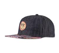 Djinns 6-Panel Snapback Cap Peacock Linen Reversible Flat Visor Black Pfau Hat