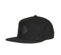 Djinns 6 Panel Snapback Flat Brim Baseball Cap Monochrome Black Hat