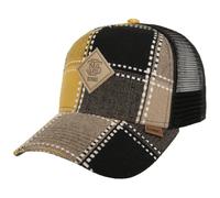 Djinns EmboCheck Beige Yellow Black Adjustable HFT Trucker Cap