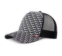 Djinns HFT Allover Trucker Cap Mesh Logo Black White Adjustable