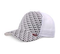 Djinns HFT Allover Trucker Cap Mesh Logo Black White Adjustable