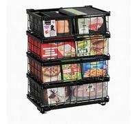 Djioyer 4 Pack Chest Freezer Baskets Metal Adjustable 30-46cm Stackable | 4 pack chest freezer baskets, adjustable 30-46cm, stackable, 15kg, PE coated, foldable handle, freezer storage