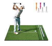 Djioyer Double-Sided Golf Practice Mat 10mm Putting Mat Indoor Outdoor | Double-sided golf practice mat, 45mm rough & smooth, 10mm EVA base, 3 holes, 3 tees, putting mat indoor golf, indoor outdoor