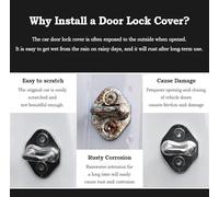 DJJNHF 4-Piece Stainless Steel Car Door Lock Cover Protector for Vehicles for Dacia Jogger Hybrid 140 2023, Anti-Theft Waterproof Dustproof Security Cap,Carbon fiber pattern