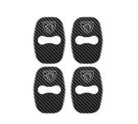 DJJNHF 4-Piece Stainless Steel Car Door Lock Cover Protector for Vehicles for Peugeot 308 2021-, Anti-Theft Waterproof Dustproof Security Cap,Carbon fiber texture-A
