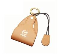 DJJNHF Car Key Fob Cover Protector for Mazda CX-80 2024, Silicone Rubber Case with Anti-Scratch Protection, Keychain Clip,Yellow