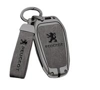DJJNHF Car Key Fob Cover Protector for Peugeot 3008 E3008 P64 2024 2025, Silicone Rubber Case with Anti-Scratch Protection, Keychain Clip,Grey