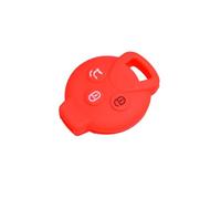 DJJNHF Car Key Fob Cover Protector for smart #1 Brabus 2023, Silicone Rubber Case with Anti-Scratch Protection, Keychain Clip,Red-C