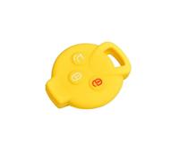 DJJNHF Car Key Fob Cover Protector for smart fortwo 453 2014-2019, Silicone Rubber Case with Anti-Scratch Protection, Keychain Clip,Yellow-C
