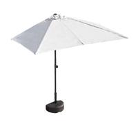 DJJYCTNM 6.6 Ft/8.2 Ft Half Rectangular Outdoor Patio Umbrella with Adjustable Height for Wall, Balcony, Garden, Deck, Café, Half Round Base Included (Color : White, Size : 250 * 130cm/98 * 51in)
