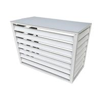 DJJYCTNM Air Conditioner Fence - Air Conditioner Covers for Outside Units, Outdoor Condenser Protective Cover, Aluminum Alloy AC Privacy Screen, Trash Can Enclosure, 4 Panels (Color : White, Size :