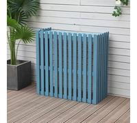 DJJYCTNM Air Conditioner Fence for Outside Units, Solid Wood Air Conditioner Cover, Plant Storage Outdoor Privacy Screen Hide Air Conditioner, Ac Unit Protector from Dogs ( Color : Blue , Size : 85*35
