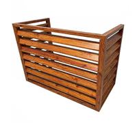 DJJYCTNM Aluminum Air Conditioner and Heat Pump Cover, Mini Split Air Conditioner Fence Screen for Outside Units, AC Unit Protector From Dogs, Noise Reduction ( Color : Wood , Size : 100*50*70cm/39*20