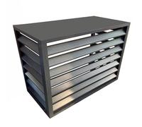 DJJYCTNM Mini Split AC Cover for Outside Units Sturdy Aluminum, Optimal Performance & Protection of Mini Split System Outdoor Condenser Compatible with Anti-Theft System (Color : Gray Flat Roof, Siz