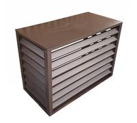 DJJYCTNM Outdoor Air Conditioning Cover Decorative Privacy Screen Fence, Aluminum All-weather Central Air Conditioner Protection Covers for Outside Units, Shelf Plant Stand (Color : Brown Flat Roof,