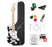 DJM-100 Mono Dot 30 inch Kids Electric Guitar Kit | Short Scale Starter Pack for Boys & Girls, with Mini Amp, Strap, Picks, Turner, Clear Sound and Kid-Friendly Finish, DJM-100