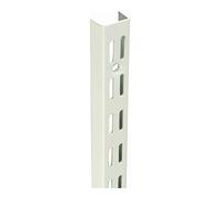 DJM Twin Slot Shelving Upright, 1980mm, 10 Pack, White | Heavy-Duty Shelf, Adjustable, Wall Mounted | for Shed, Garage, Indoor Storage Racking | Easy to Install