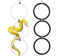 DJMAW 2PCS Ball Python Snake Climbing Rings, Enrichment Toys For Corn Snakes, Snake Climbing Rings For Ball Python, Ideal For Terrariums, Bearded Dragons, Geckos, Lizards, Parrots(Black+White)