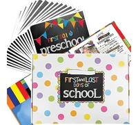 DJMAW Easiest School Days Memory Album,Kids School Keepsake Album, First & Last Day of School Memory Book, Class Keeper Photo Organizer, for Preschool to College(Boy)
