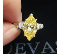 DJMJHG 100% 925 Sterling Silver 6 Carats Topaz High Carbon Diamond Wedding Rings For Women Engagement Fine Jewelry Gift 9 Yellow