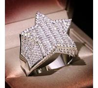 DJMJHG 100% S925 Sterling Silver 2 Carats Diamond Ring Women Silver Jewelry Rings Valentine's Day Fashion Gift 12 white