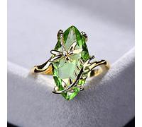 DJMJHG 100% S925 Sterling Silver Ring With Oval Emerald Gemstone For Women Engagement Jewelry For Wedding Gift 9 green