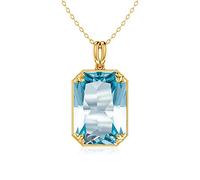 DJMJHG Female Pendant Aquamarine Necklace 14k Gold Sterling Silver Boho Bridal Wedding Jewelry Gift