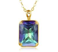 DJMJHG Silver Pendant Sterling Silver Jewelry Aquamarine 14k Gold Pendants Party Girl Women Accessories Mystic Topaz T