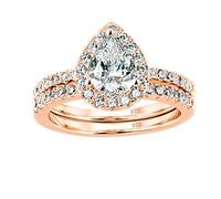 DJMJHG Solid 925 Sterling Silver Rose Gold Bridal Set Aaaaa Cz Perfect Cut Engagement Ring Wedding Jewelry For Women 6.5