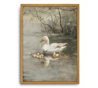 Djmwtb Vintage Framed Wall Art Duck Canvas Wall Art Prints Rustic Nature Paintings Pictures Wall Decor Artwork for Living Room Bedroom Bathroom Office 8x10in
