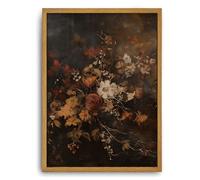 Djmwtb Vintage Framed Wall Art Floral Botanical Canvas Wall Art Prints Flower Paintings Moody Aesthetic Pictures Wall Decor Artwork for Living Room Bedroom Bathroom Office 8x10in