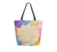 DJNGN A Pair Of Flip Flops On The Beach Canvas Tote Bag Tote Carrying Bag Shoulder Bag for Shopping Travel bag Reusable Grocery Bags