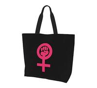 DJNGN A Symbol Of Feminism Women'S Lightweight Canvas Handbag Reusable Shopping Bag Black