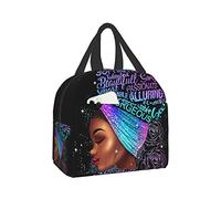 DJNGN African American Girl Lunch Lunch Bags for Men Women Kids Durable Lunch Box Tote Bag Cooler Bag Large Capacity