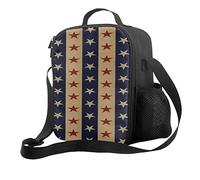 DJNGN American Patriotic Stars Stripes Portable Thermal Insulation and Cold Preservation Lunch Bag Picnic Camping