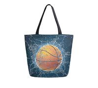 DJNGN Anatty Canvas Tote Bag for womens, Basketball Ball on Water Casual Large Shoulder Bag Handbag Grocery Bags Shopping Bags