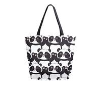 DJNGN Anatty Canvas Tote Bag for womens, Cute Panda Bear Casual Large Shoulder Bag Handbag Grocery Bags Shopping Bags