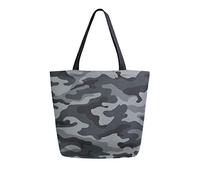 DJNGN Army Camouflage Canvas Tote Bag Reusable Grocery Bags Tote Carrying Bag with Handles