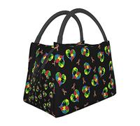DJNGN Autism Lunch Bag High-Capacity Portable Aluminum Film Insulation and Refrigeration Bag Multifunctional Zipper Package for School Work Office
