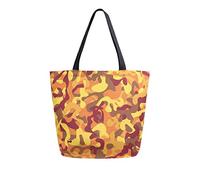 DJNGN Autumn Camouflage Canvas Tote Bag Reusable Grocery Bags Tote Carrying Bag with Handles