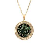 DJNGN Black And Gold Geometric Diamond Necklace Sparkle Pendant Necklace for Women Customizable Photo Necklace Classic Luxury Love Clavicle Neckband Fine Jewelry Anniversary Birthday Gifts