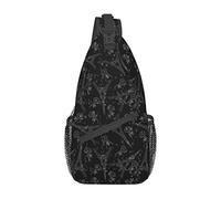 DJNGN Black Eiffel Tower Sling Bag, Chest Bag Daypack, Crossbody Sling Backpack for Travel Sports Running Hiking