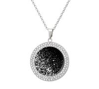 DJNGN Black White Glitter Diamond Necklace Sparkle Pendant Necklace for Women Customizable Photo Necklace Classic Luxury Love Clavicle Neckband Fine Jewelry Anniversary Birthday Gifts