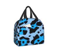DJNGN Blue and Pink Leopard Insulated Lunch Bag for Women Men Lunch Box Container Reusable Leakproof Cooler Tote Bags for Office Picnic Sporting