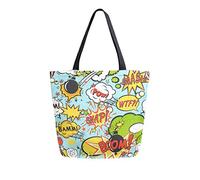 DJNGN BOOM Amazing Pattern Canvas Tote Bag Reusable Grocery Bags Tote Carrying Bag with Handles